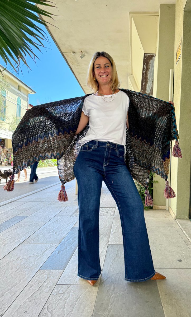 JEANS ELASTICIZZATO GAMBA LARGA