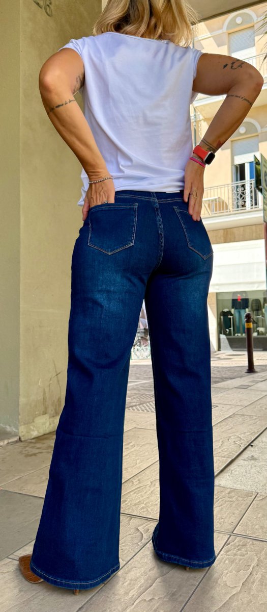 JEANS ELASTICIZZATO GAMBA LARGA - immagine 3