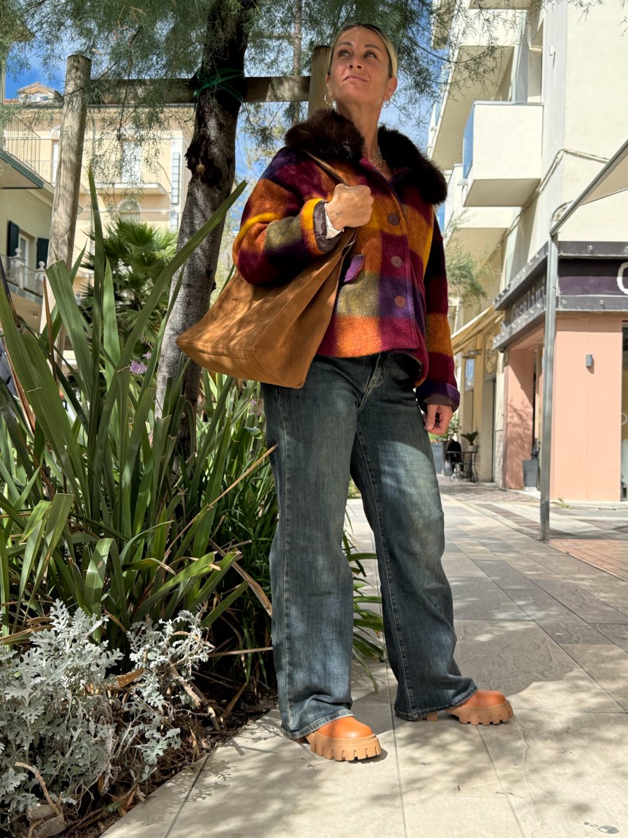 CAPPOTTO IN LANA CON COLLO IN ECO PELLICCIA - immagine 4