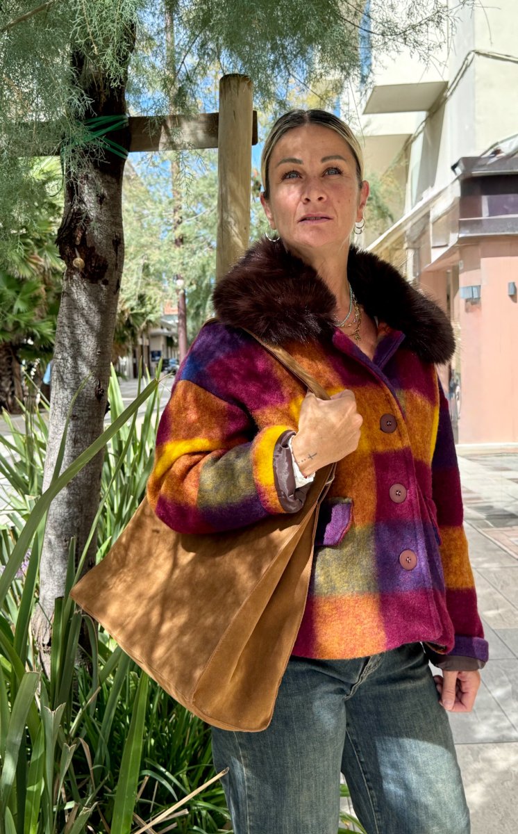 CAPPOTTO IN LANA CON COLLO IN ECO PELLICCIA - immagine 3