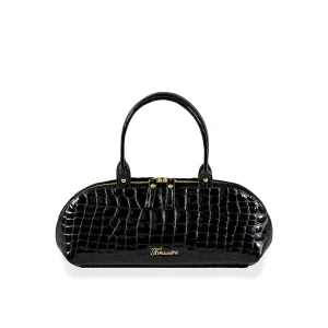 Bauletto in pelle, PRISCILLA Nero Classico