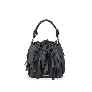 Secchiello in pelle GIORGINA FRANGE Nero