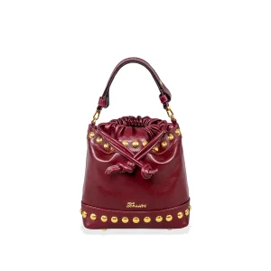 Secchiello in pelle GIORGINA GLOW Bordeaux