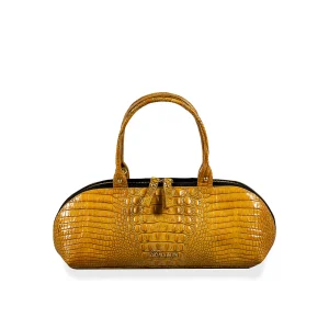 Bauletto in pelle, PRISCILLA Ambra