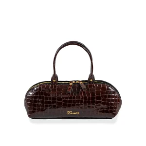 Bauletto in pelle, PRISCILLA Cioccolato Classico