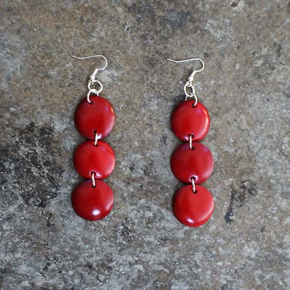 Orecchini in pelle Mod. Fuoco 3 - immagine 3