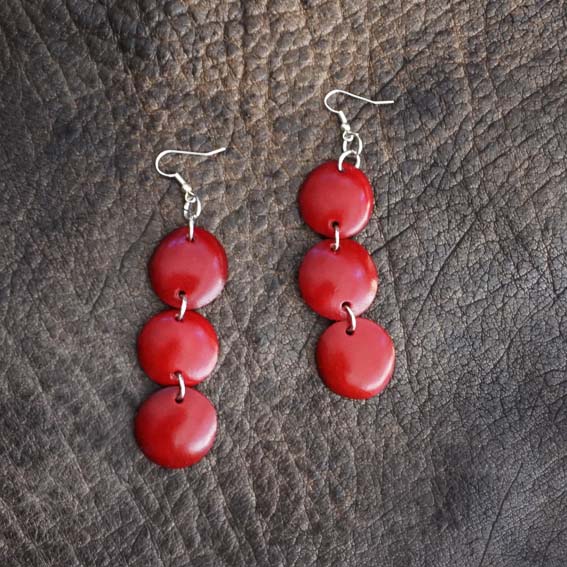 Orecchini in pelle Mod. Fuoco 3 - immagine 5