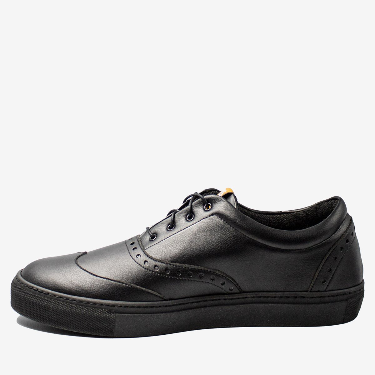 RICKY sneakers brogue – microfibra nera- veganshoes - immagine 7
