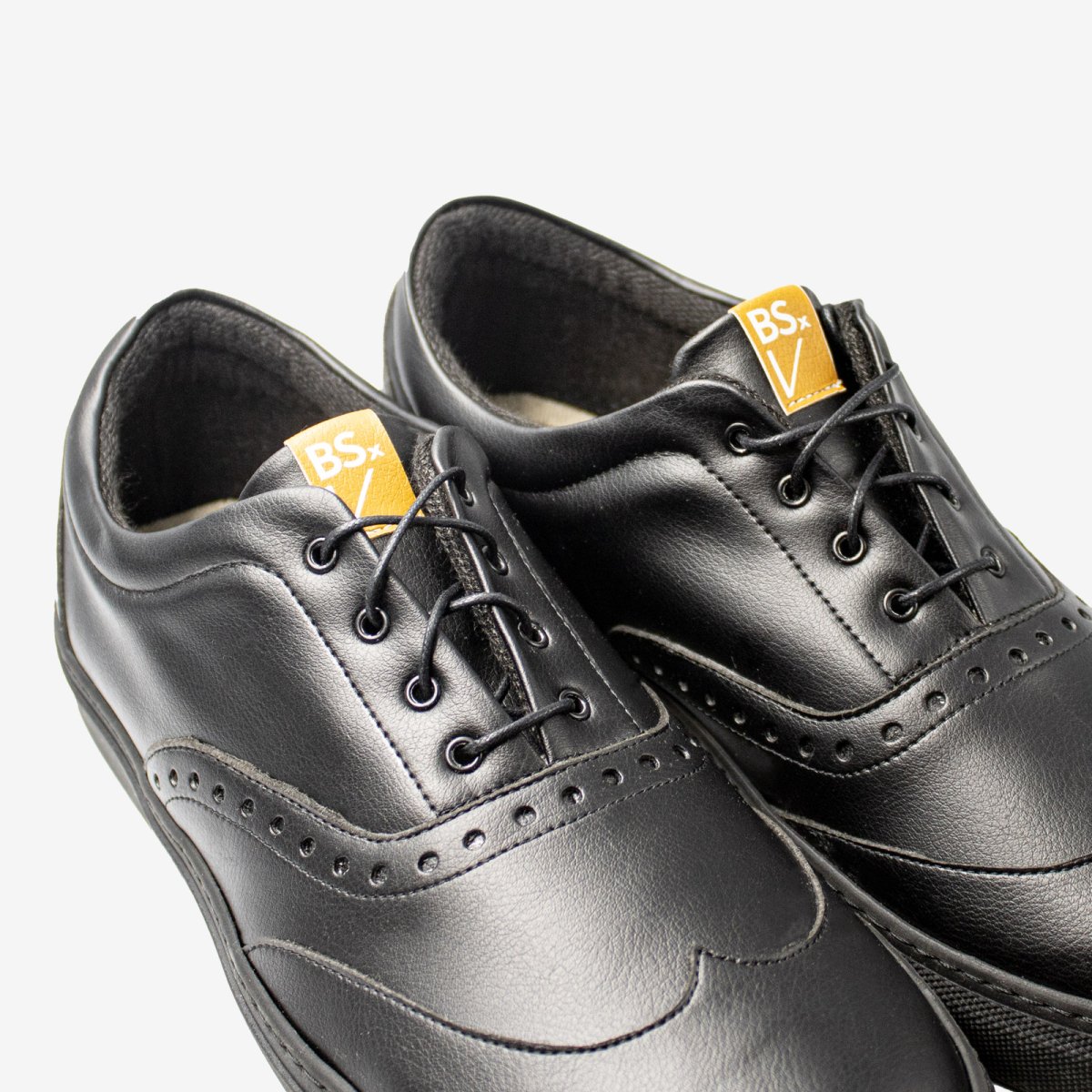 RICKY sneakers brogue – microfibra nera- veganshoes - immagine 5