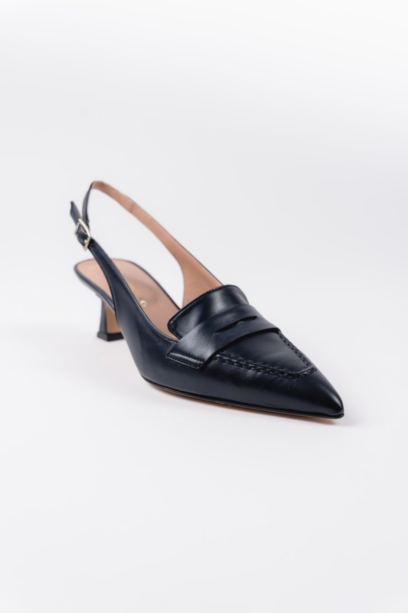 Slingback blu in pelle – Alessandra - immagine 4