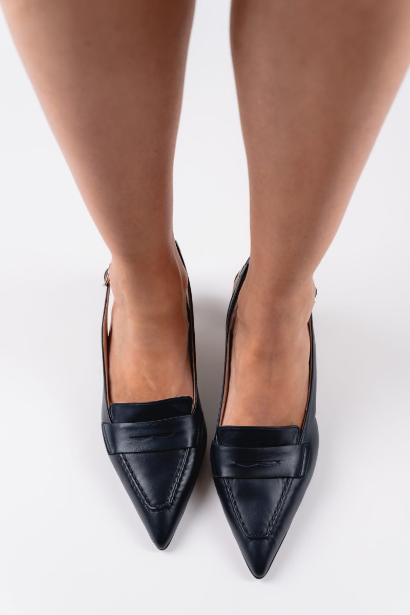 Slingback blu in pelle – Alessandra - immagine 5