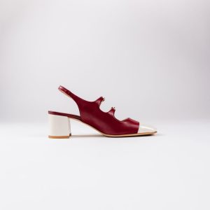 Slingback bicolor bordeaux e bianco – Alice
