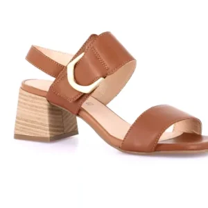 GRUNLAND SANDALO DONNA PELLE CUOIO TACCO MEDIO