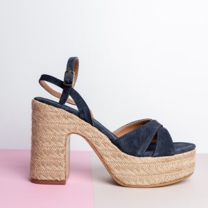 Sandali con plateau blu – Caterina