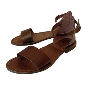 Sandali da donna in cuoio flat Tamara