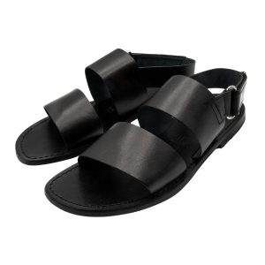 Sandali in cuoio nero da uomo Carpani