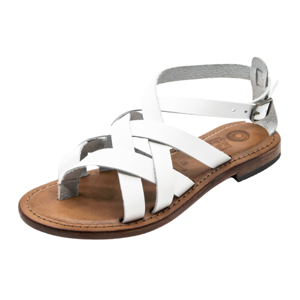 Sandali infradito donna in cuoio bianco Moa - immagine 2