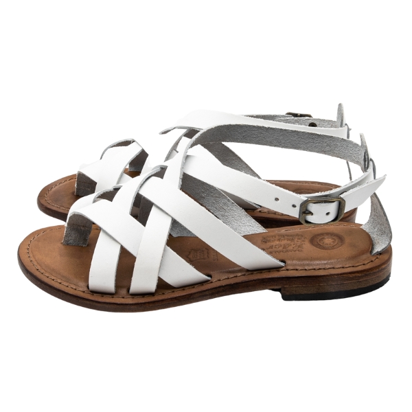 Sandali infradito donna in cuoio bianco Moa - immagine 5