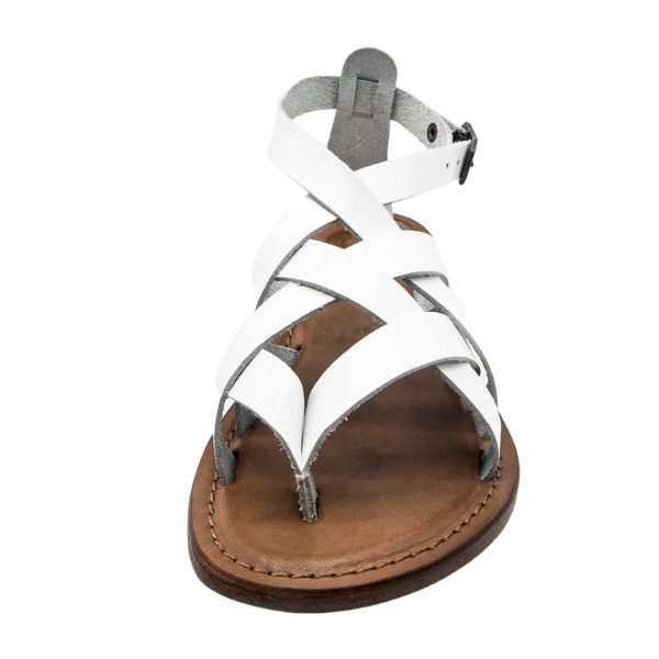 Sandali infradito donna in cuoio bianco Moa - immagine 6