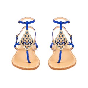 Sandali infradito blu con cinturino