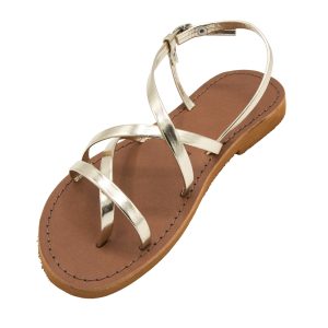 Sandali oro in cuoio San Paolo