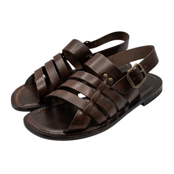 Sandali per uomo in cuoio testa di moro Taormina