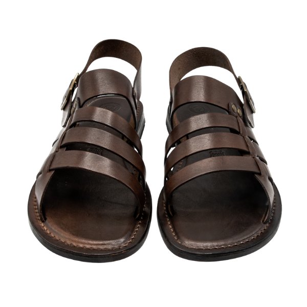 Sandali per uomo in cuoio testa di moro Taormina - immagine 5