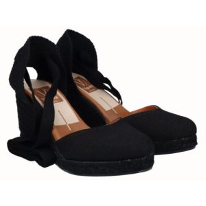 VIGUERA ESPADRILLAS IN LINO CON ZEPPA NERO