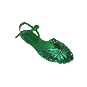 Ballerine con cinturino in pelle verde bottega Dais