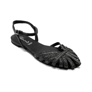 Ballerine con cinturino glitter nero Dais