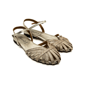 Ballerine con cinturino glitter oro Michela