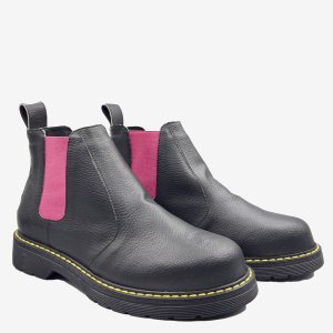 DR BERRY – tronchetto con elastico fuxia – in arancia – veganshoes