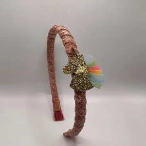 Cerchietto unicorno glitter rosa