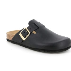 GRUNLAND CIABATTA DA UOMO IN NABUK INGRASSATO NERO