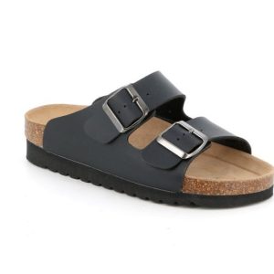 GRUNLAND CIABATTA  DOPPIA FIBBIA  DONNA NERO