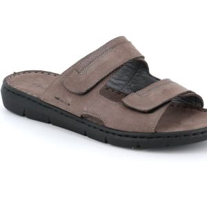 GRUNLAND CIABATTA UOMO PELLE PIOMBO