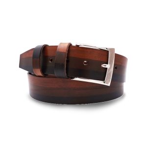 Cintura uomo in cuoio modello Righe in altezza 4 cm