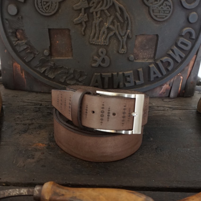 Cintura cuoio Mod. Rasta altezza 4 cm - immagine 6