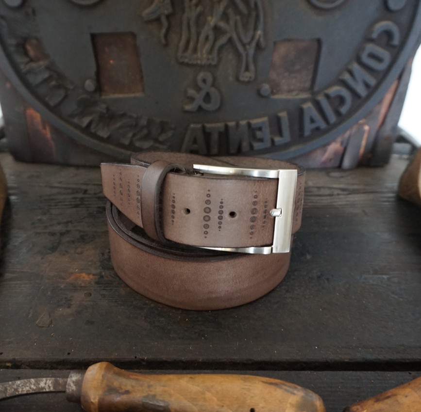 Cintura cuoio Mod. Rasta altezza 4 cm - immagine 7