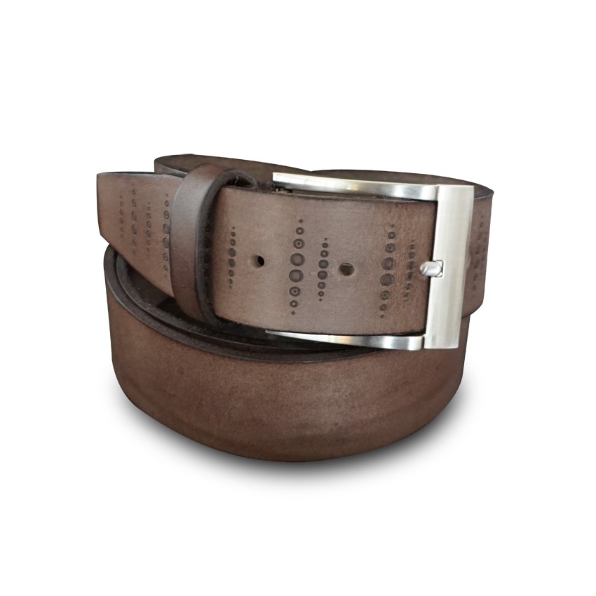 Cintura cuoio Mod. Rasta altezza 4 cm - immagine 2