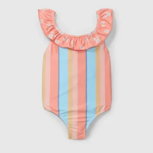 Costume intero con righe colorate