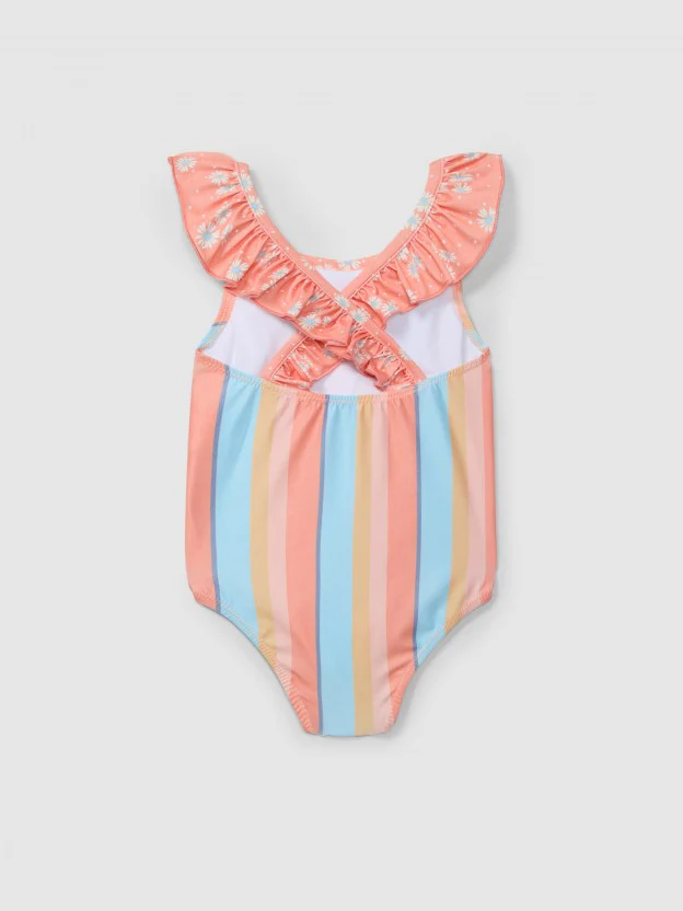 Costume intero con righe colorate - immagine 3