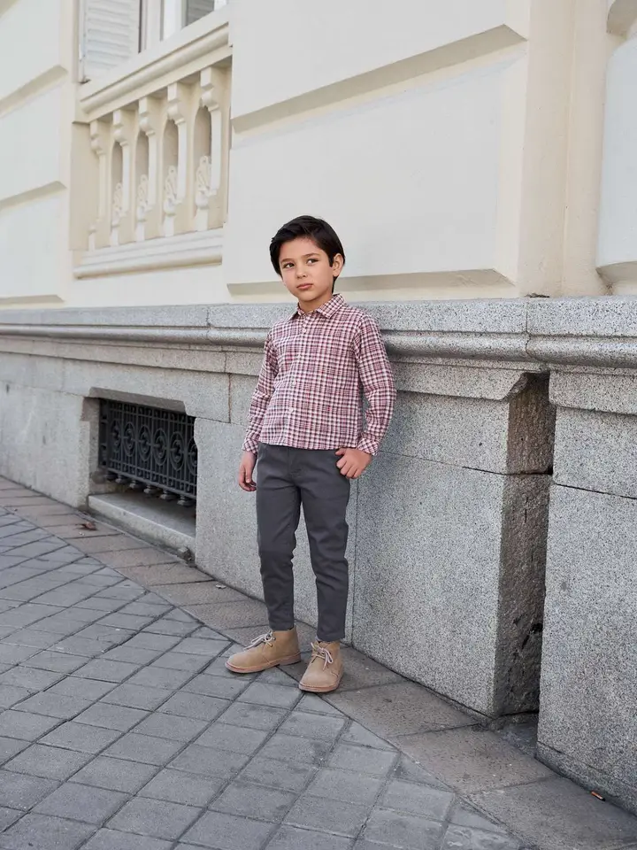 Camicia a quadri bordeaux - immagine 4