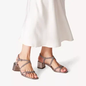 TAMARIS SANDALO  TACCO MEDIO GLITTER RAMATO