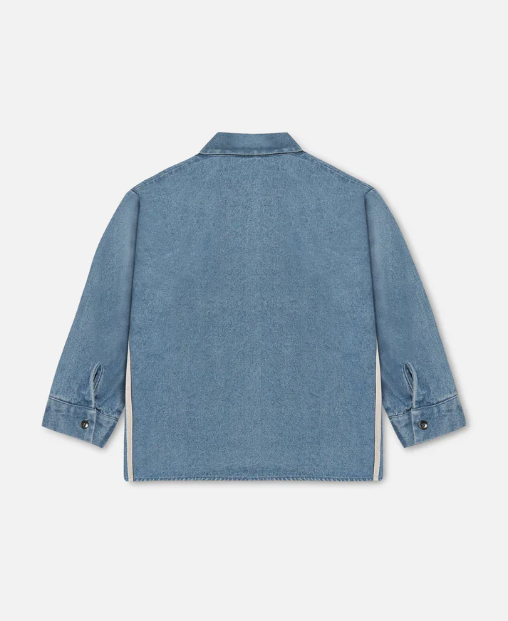 Camicia in denim con righe laterali - immagine 5