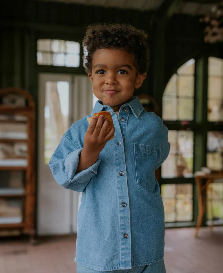 Camicia in denim con righe laterali - immagine 3