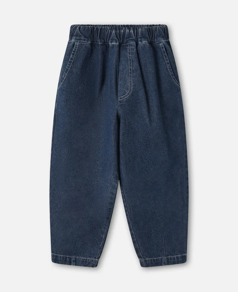 Jeans Bambino Don Blu Scuro – Denim 100% Cotone con Elastico in Vita e Tasche Laterali - immagine 2