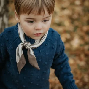 Maglioncino Bambino Blu con Motivo a Bolle โ Cotone, Lana e Cashmere | Girocollo