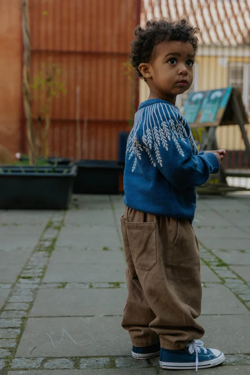 Pantaloni Cargo Bambino Duna in Denim Lavato – Elastico in Vita e Tasche Laterali