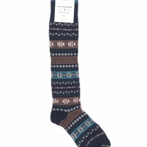 Calzino lungo jacquard nero